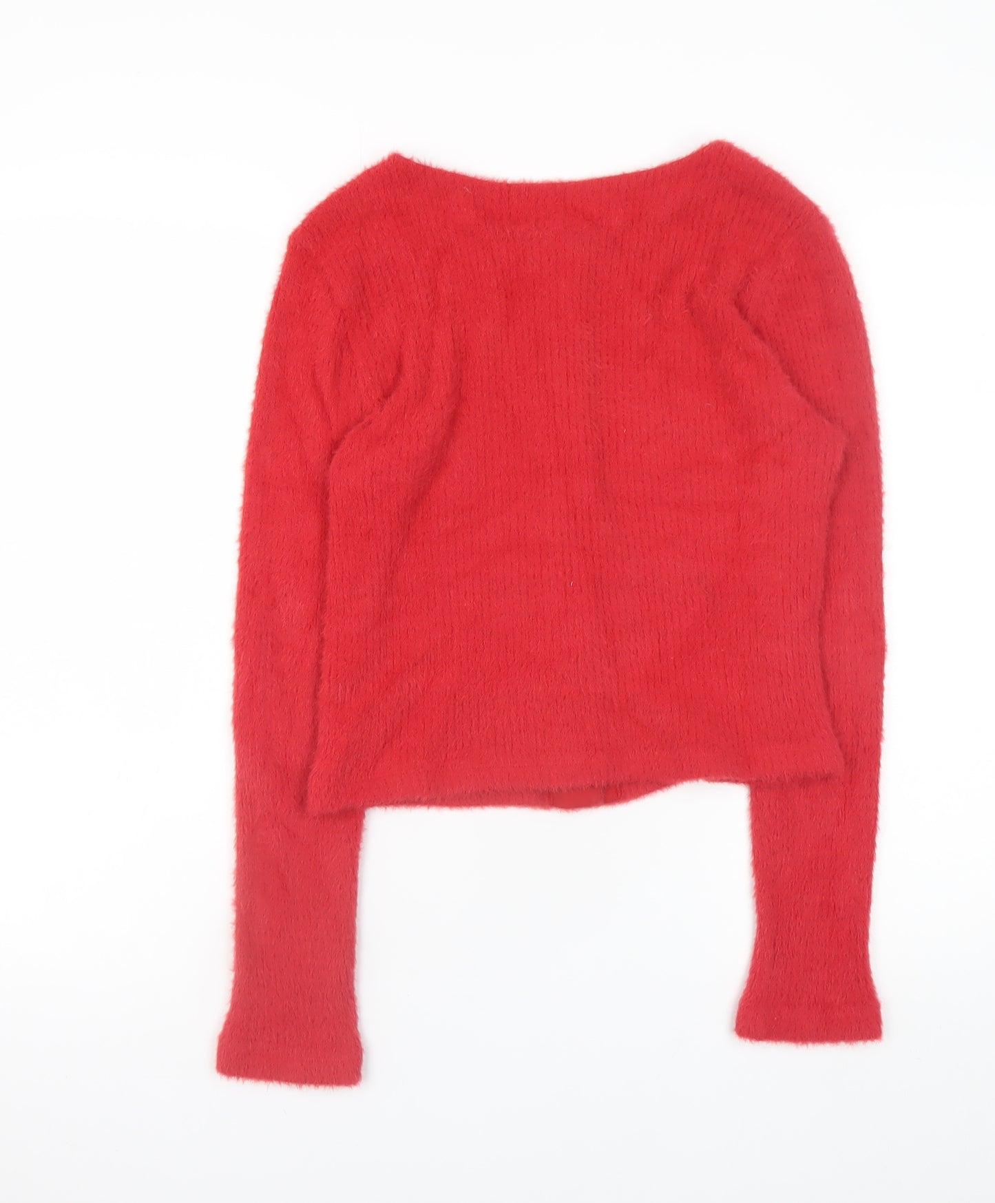 ASOS DESIGN Women Red Knit Button Cardigan M Regular Fit