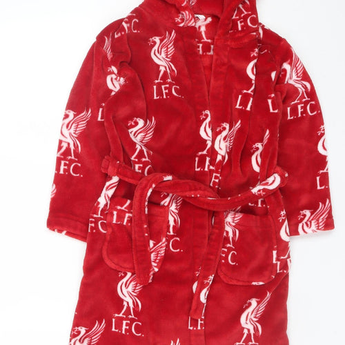 Marks and Spencer Boys Red Liverpool FC Fleece Hooded Robe 6-7 Years