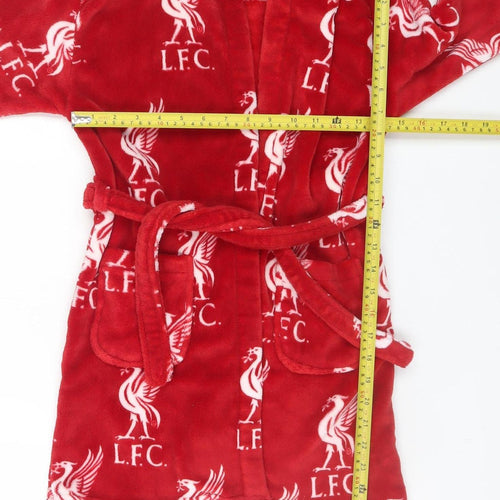 Marks and Spencer Boys Red Liverpool FC Fleece Hooded Robe 6-7 Years
