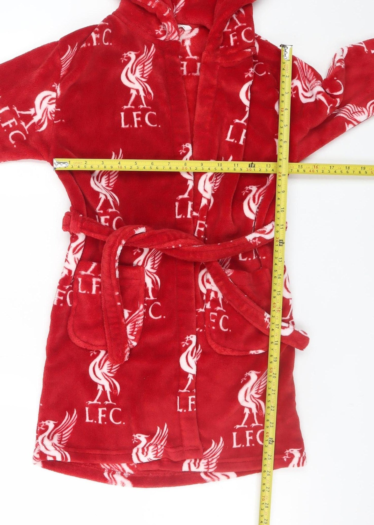 Marks and Spencer Boys Red Liverpool FC Fleece Hooded Robe 6-7 Years