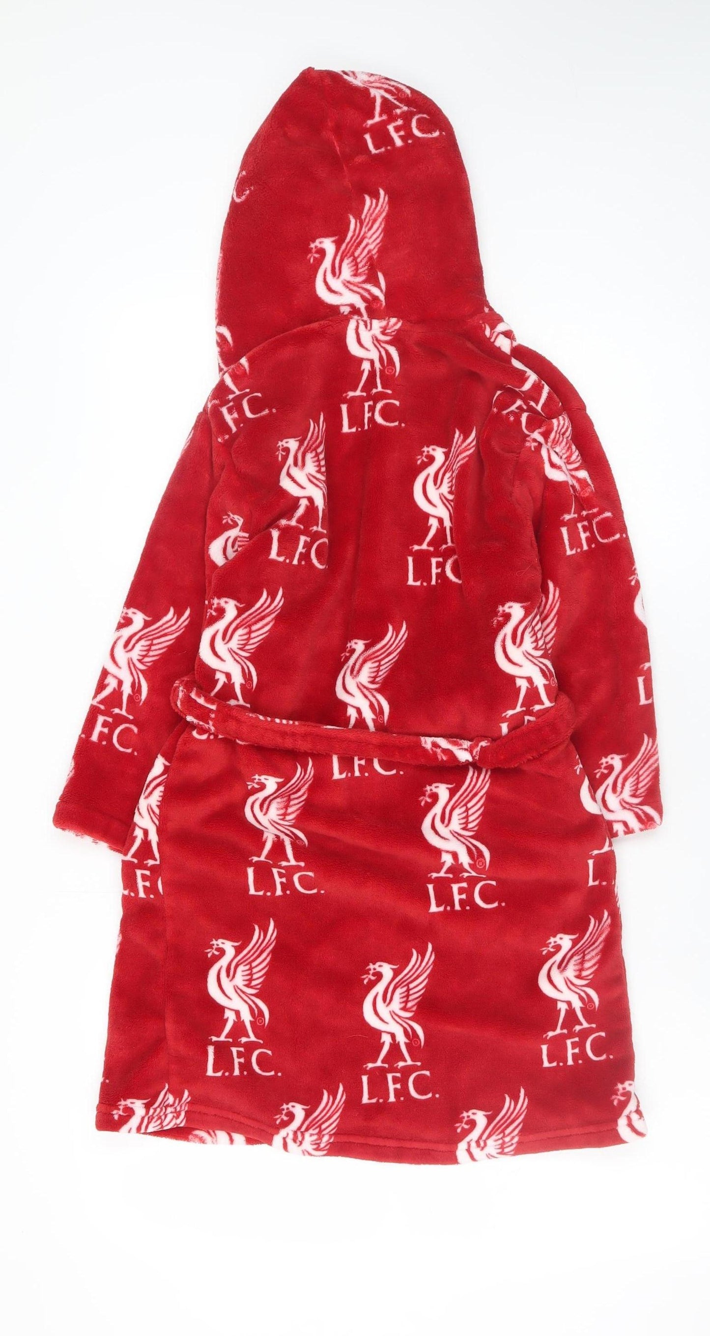 Marks and Spencer Boys Red Liverpool FC Fleece Hooded Robe 6-7 Years