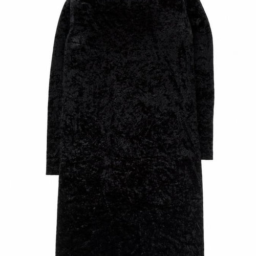 Kriess Women’s Black Velvet High Neck Long Sleeve Midi Shift Dress Size 12