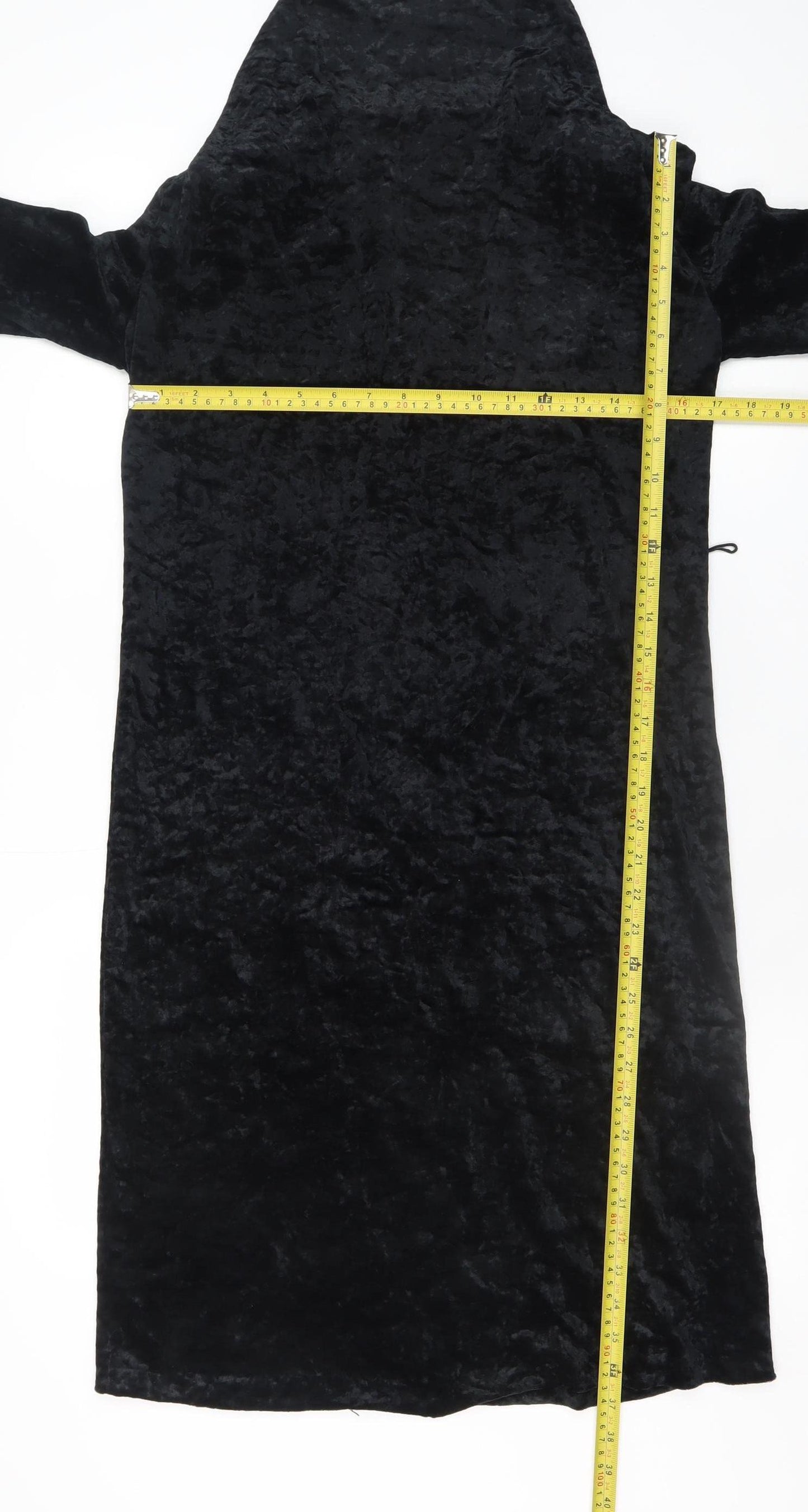 Kriess Women’s Black Velvet High Neck Long Sleeve Midi Shift Dress Size 12