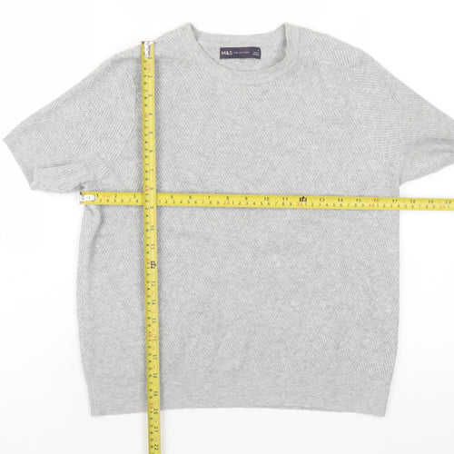 Marks and Spencer Women’s Grey Short Sleeve Knit Jumper Size 14