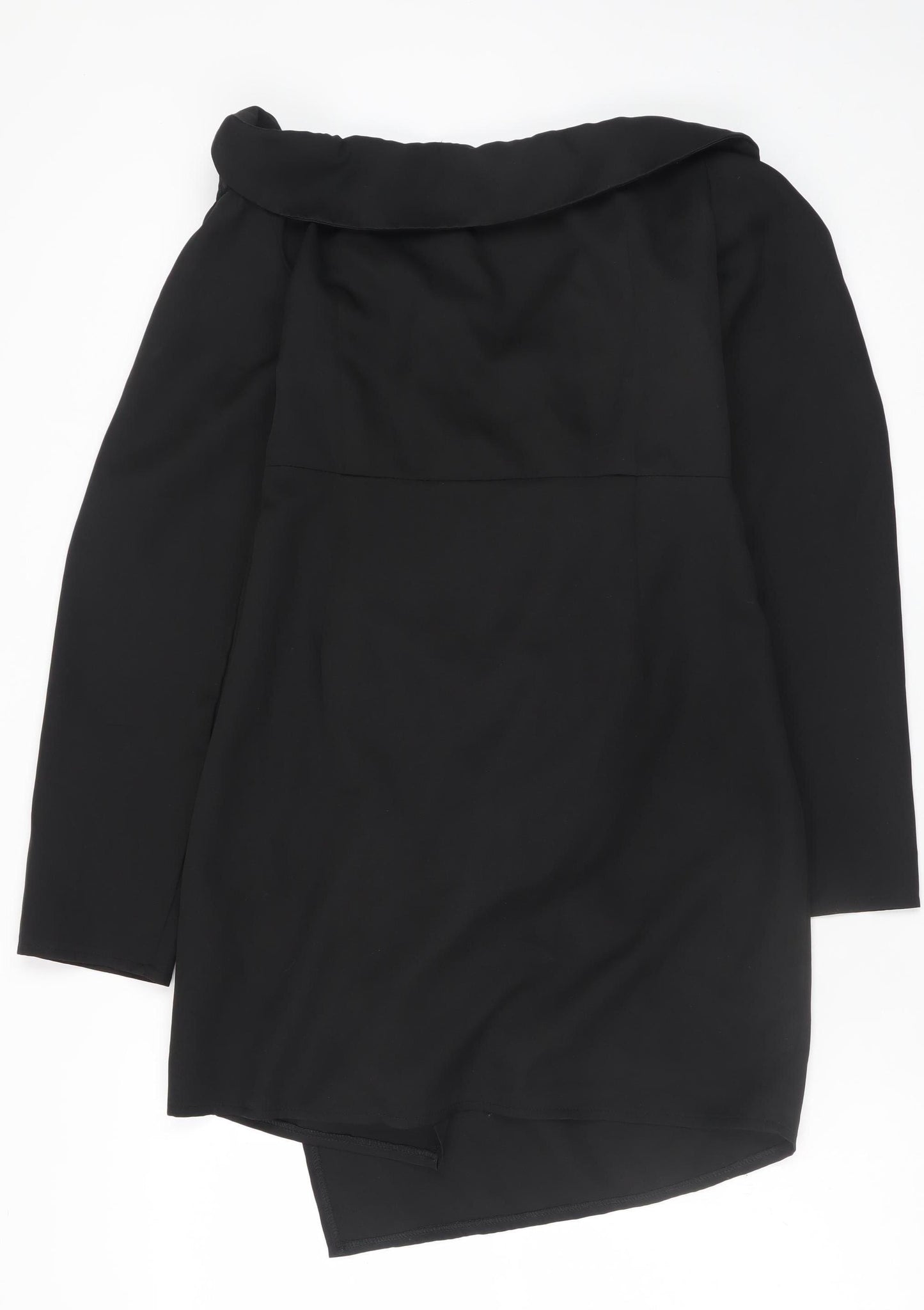 PrettyLittleThing Women’s Black Off Shoulder Ruched Bodycon Dress Size 14