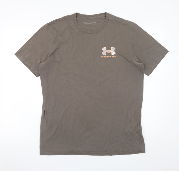 Under Armour Men's Brown Loose Fit Short Sleeve T-Shirt Size L