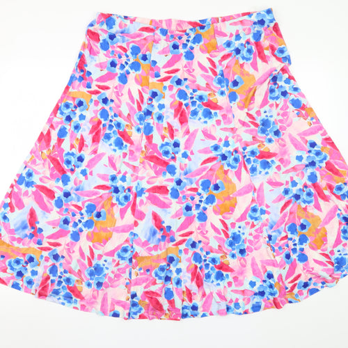 Lily Ella Womens Multicoloured Floral A-Line Cotton Skirt Size 20
