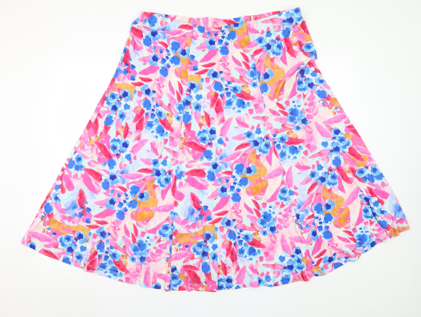 Lily Ella Womens Multicoloured Floral A-Line Cotton Skirt Size 20