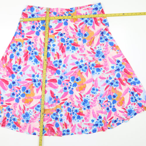 Lily Ella Womens Multicoloured Floral A-Line Cotton Skirt Size 20