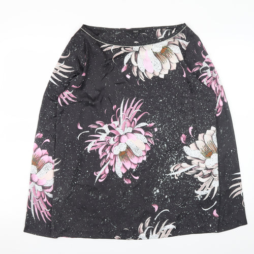 Next Women’s Black Floral Tunic Blouse Size 12