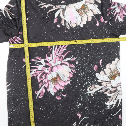 Next Women’s Black Floral Tunic Blouse Size 12