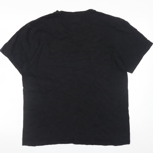 Calvin Klein Men's Black V-Neck Cotton T-Shirt Size L