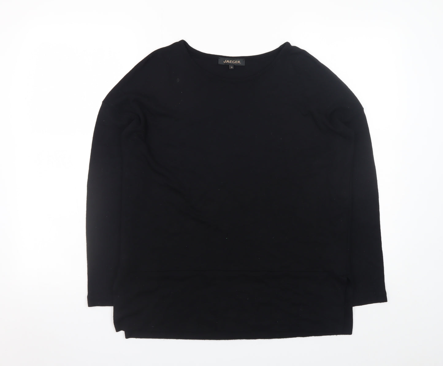Jaeger Womens Black Long Sleeve Basic Crew Neck Jersey Top XS