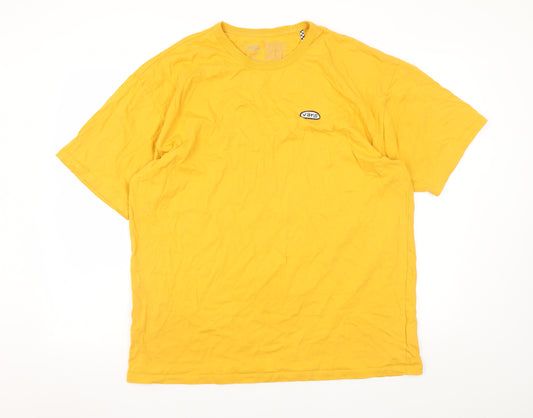 Vans Men's Yellow Classic Fit Crew Neck Short Sleeve T-Shirt XL