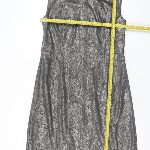Episode Women Silver Size 18 Sheath Sleeveless Metallic Dress