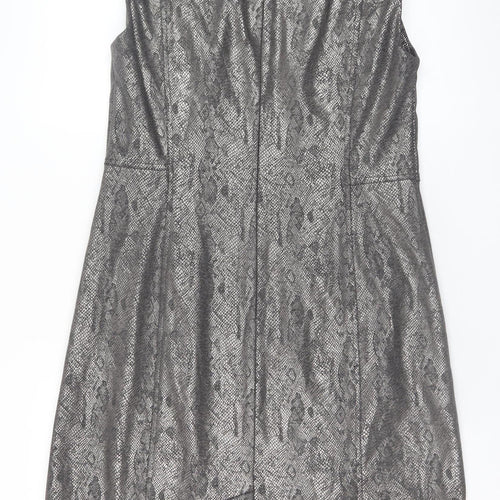 Episode Women Silver Size 18 Sheath Sleeveless Metallic Dress