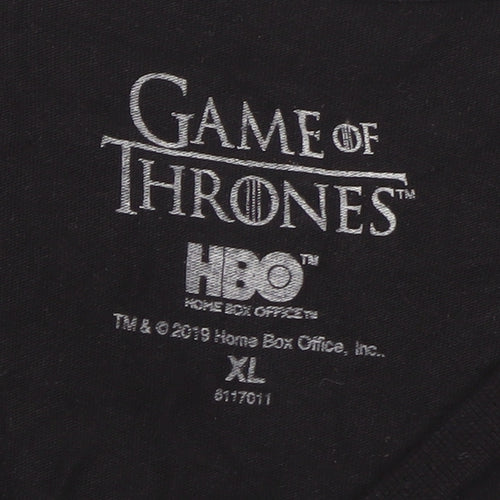Game of Thrones Men's Black XL Graphic Cotton T-Shirt Night King HBO