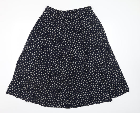 Marks and Spencer Women’s Blue Floral A-Line Knee Length Skirt Size 16