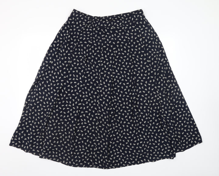 Marks and Spencer Women’s Blue Floral A-Line Knee Length Skirt Size 16