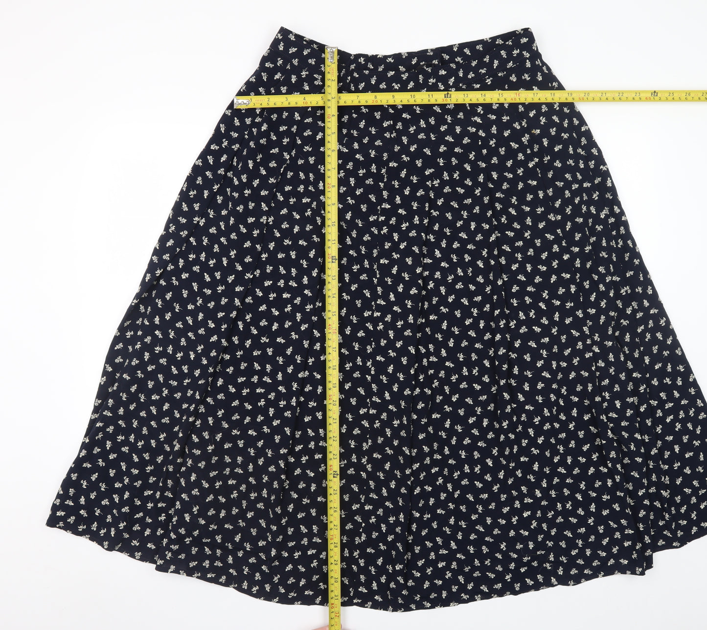 Marks and Spencer Women’s Blue Floral A-Line Knee Length Skirt Size 16