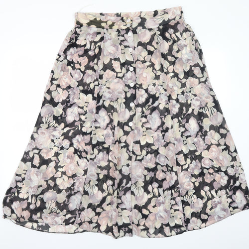 Etam Womens Floral A-Line Midi Skirt Size 16 Multicoloured Lightweight