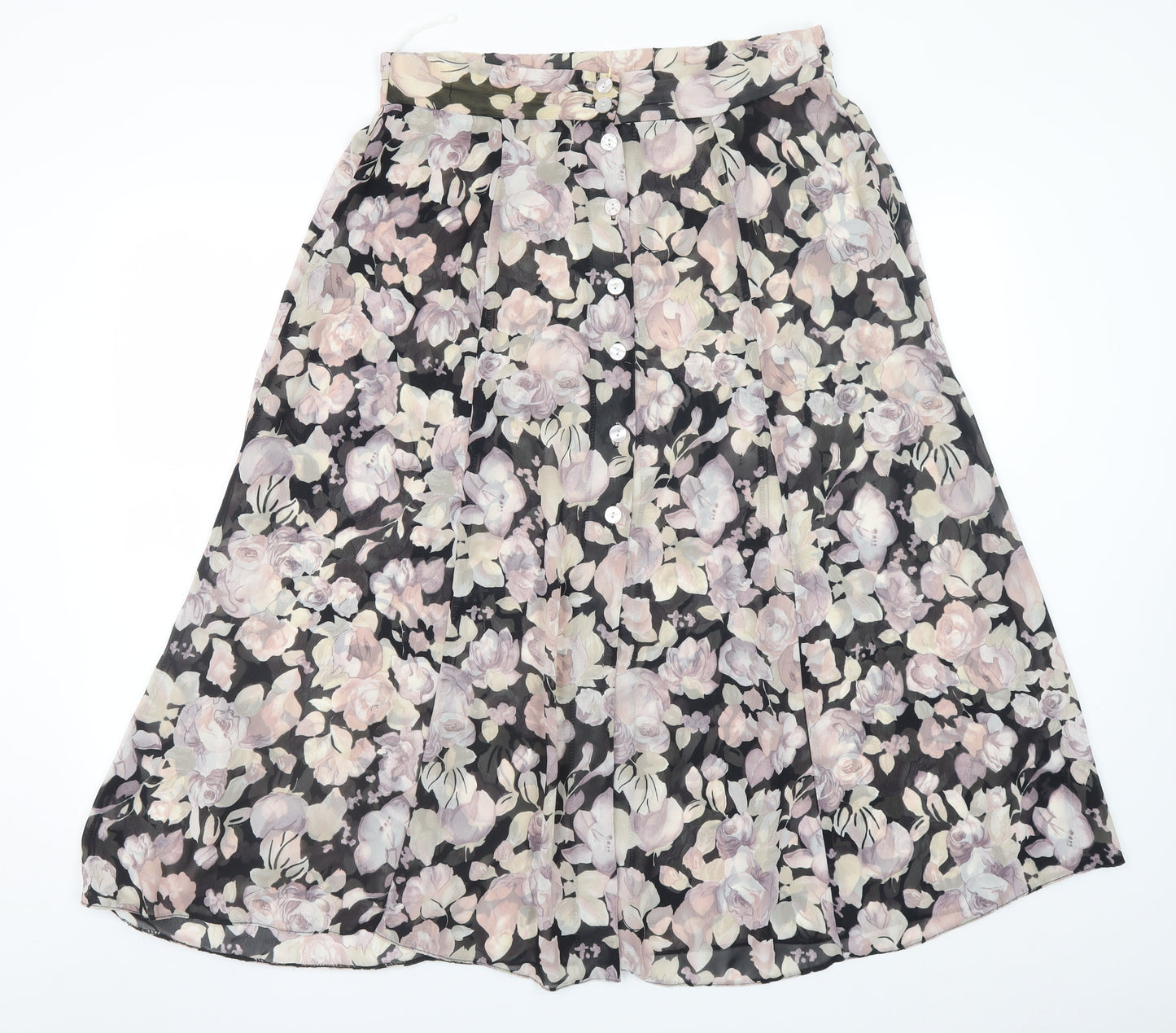 Etam Womens Floral A-Line Midi Skirt Size 16 Multicoloured Lightweight