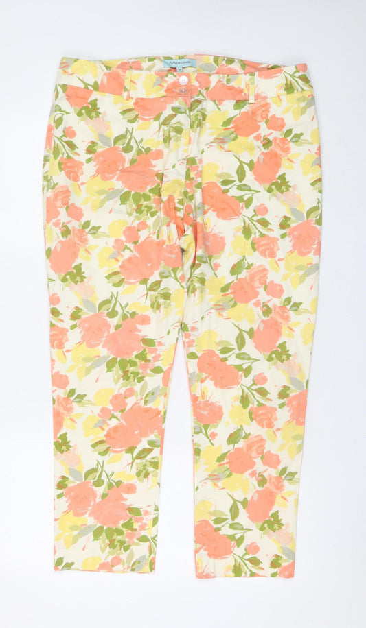 Dickins & Jones Womens Floral Print Cotton Trousers Size 16