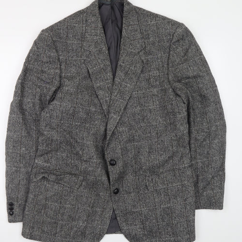 Wellington Executive Men's Grey Wool Tweed Blazer 42R Classic Fit