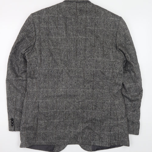 Wellington Executive Men's Grey Wool Tweed Blazer 42R Classic Fit