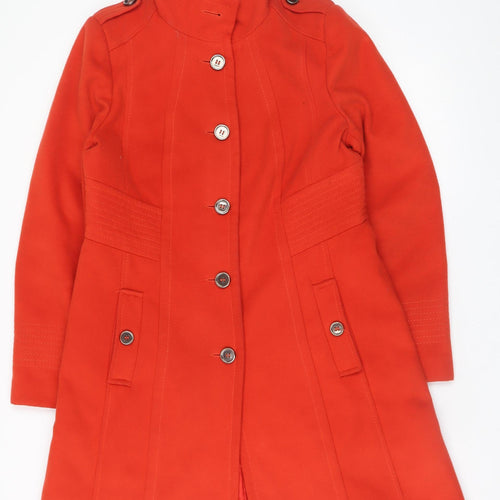 Wallis Women Red Wool Blend Military Coat UK 14