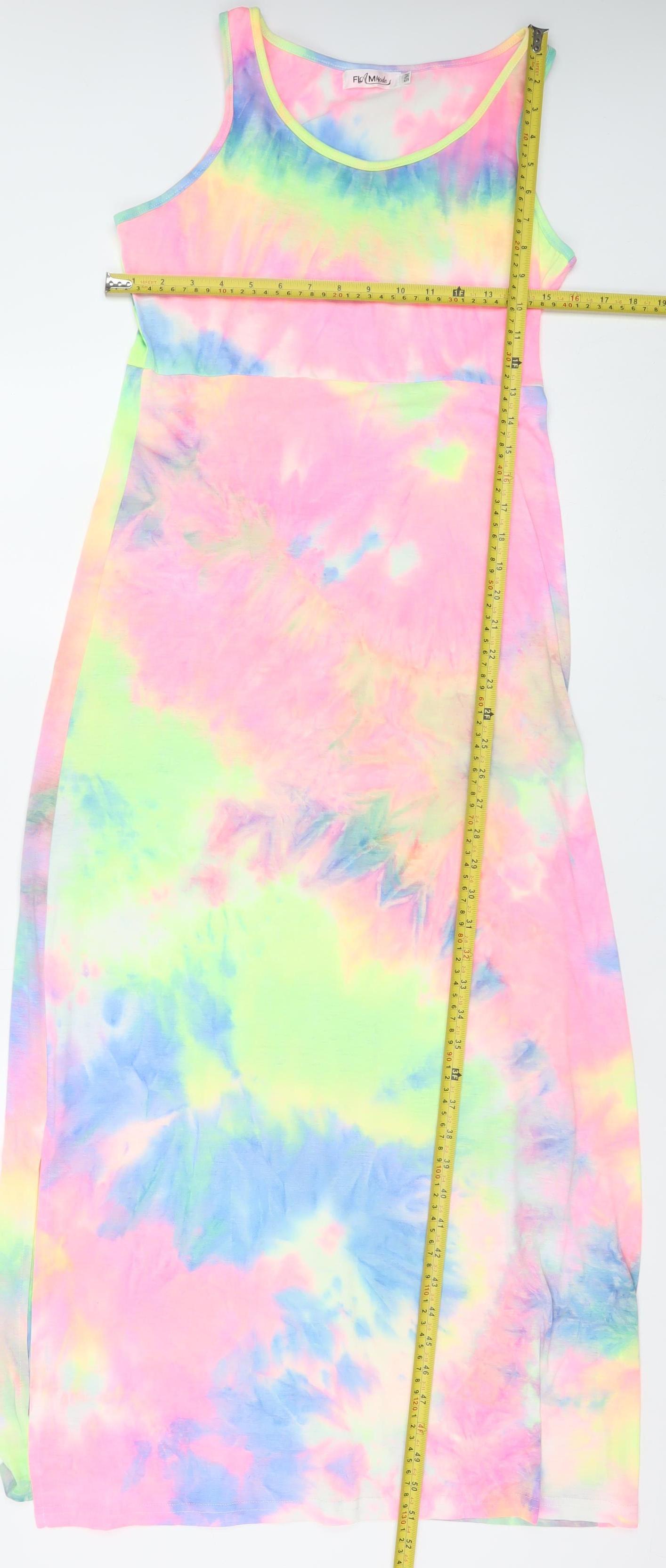 FLAM Mode Women’s Multicoloured Tie Dye Long Tank Dress S