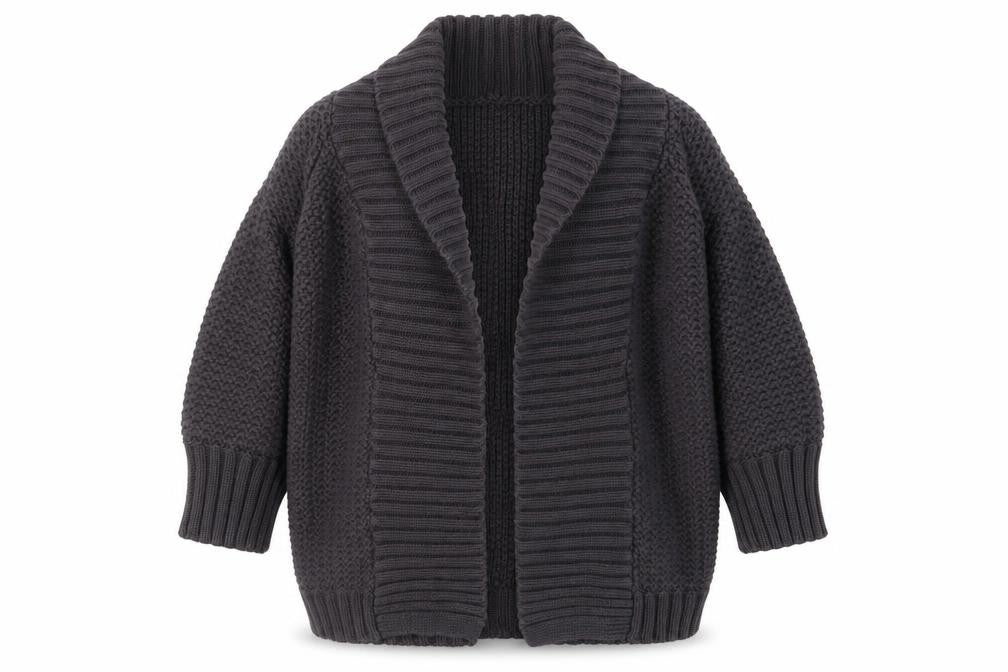 Topshop Women’s Grey Chunky Knit Open Cardigan Size 10