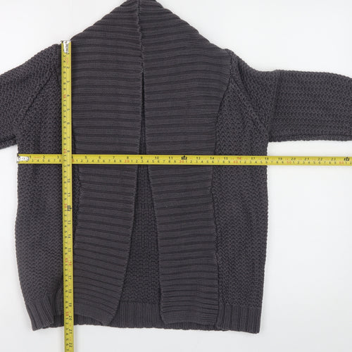 Topshop Women’s Grey Chunky Knit Open Cardigan Size 10