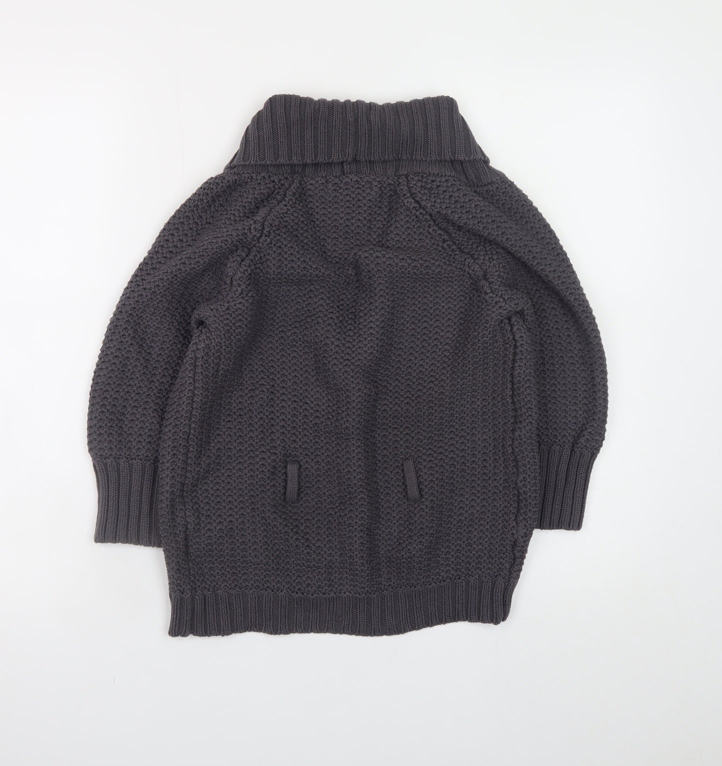 Topshop Women’s Grey Chunky Knit Open Cardigan Size 10
