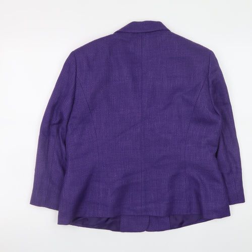 Precis Petite Women's Purple Wool Blend Blazer Jacket Size 16