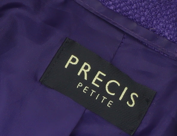 Precis Petite Women's Purple Wool Blend Blazer Jacket Size 16