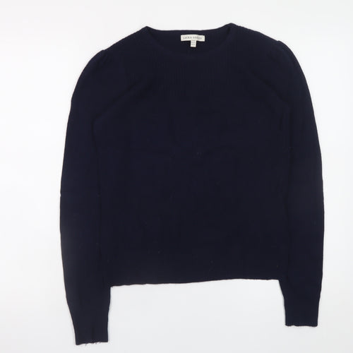 Laura Ashley Women's Blue Cotton Crew Neck Jumper Size 14