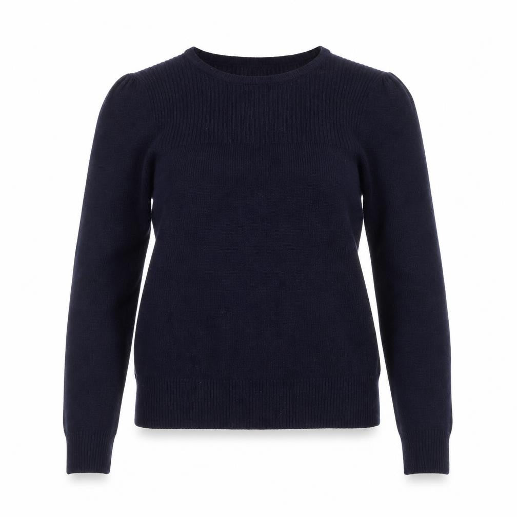 Laura Ashley Women's Blue Cotton Crew Neck Jumper Size 14