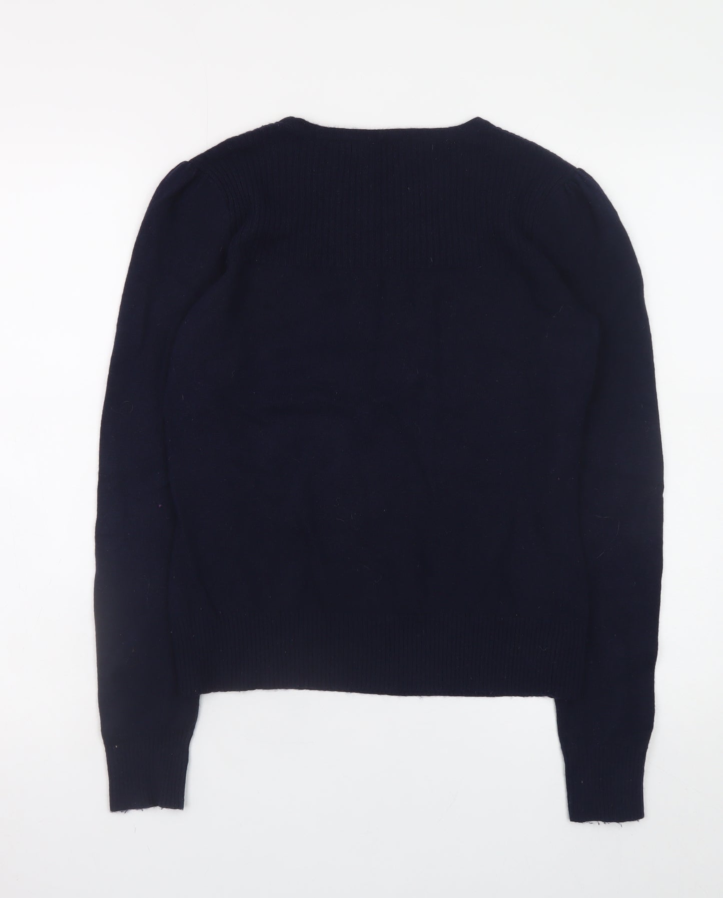 Laura Ashley Women's Blue Cotton Crew Neck Jumper Size 14