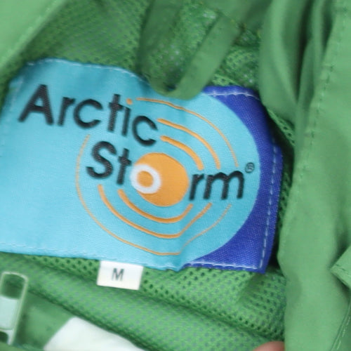Arctic Storm Men's Green Hooded Parka Jacket Size M Outdoor Water Resistant
