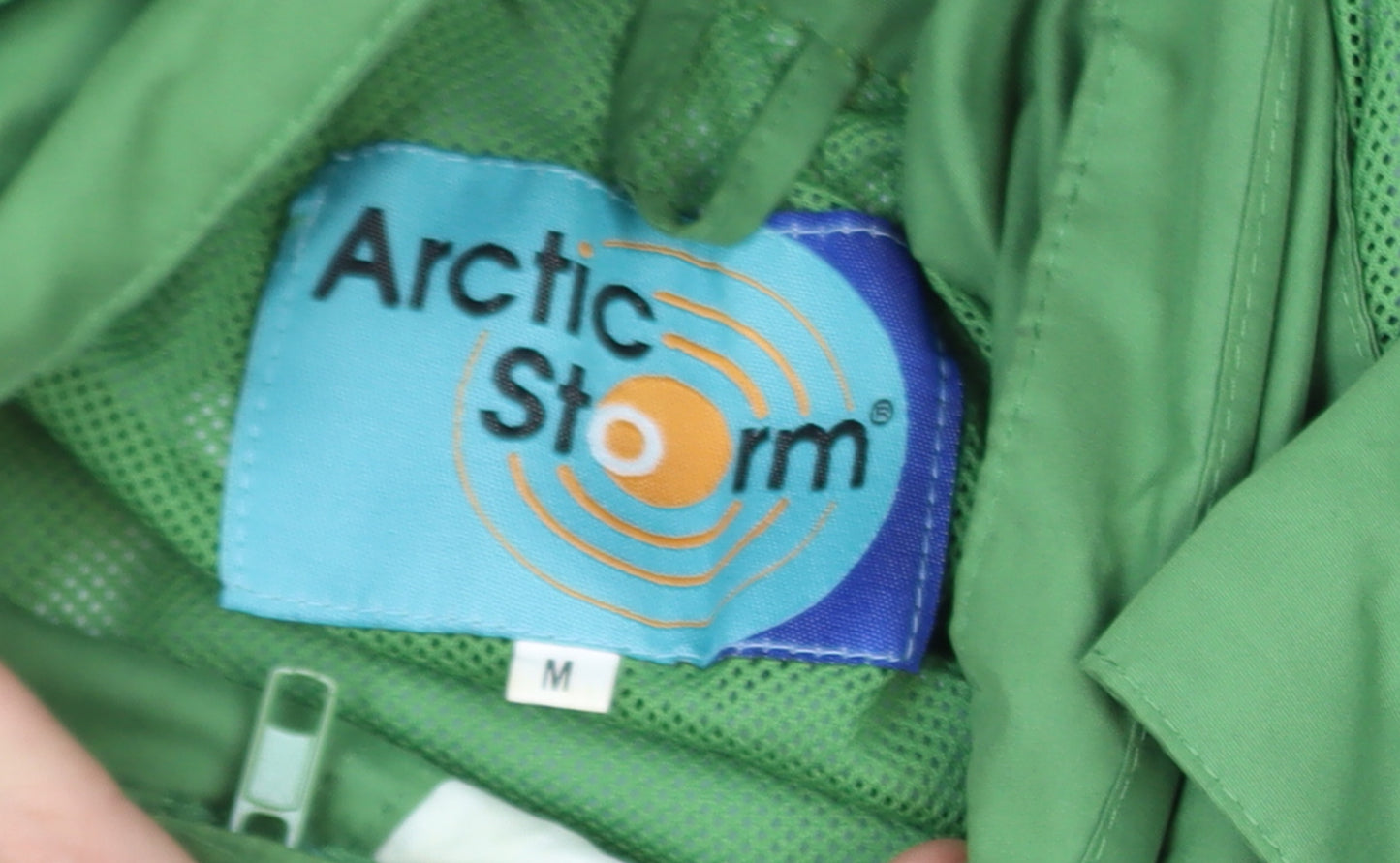 Arctic Storm Men's Green Hooded Parka Jacket Size M Outdoor Water Resistant