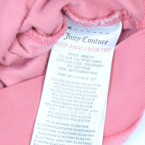 Juicy Couture Girls Pink Velour Full Zip Hoodie Size 8-9 Years