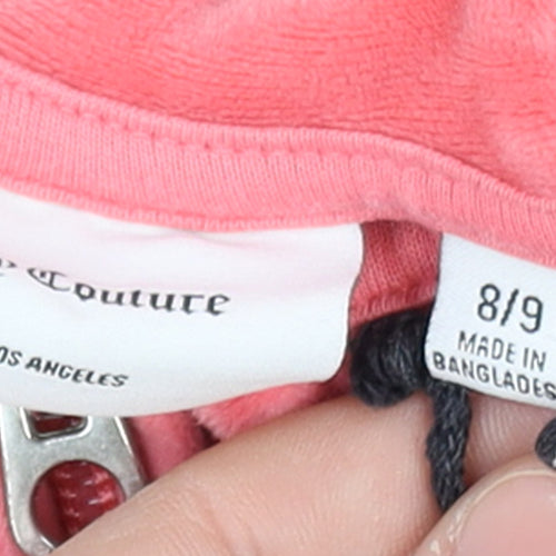 Juicy Couture Girls Pink Velour Full Zip Hoodie Size 8-9 Years