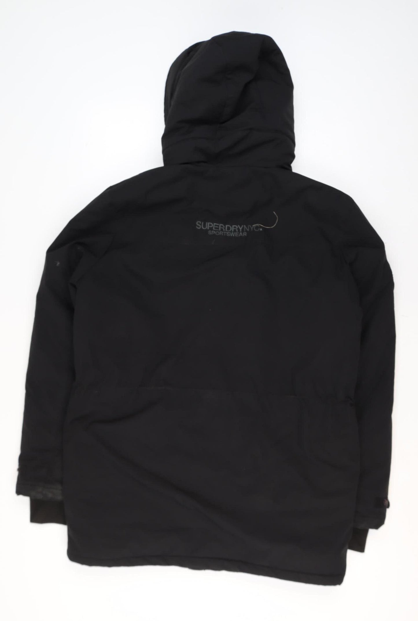 Superdry Men's Black City Parka Jacket Size S Hooded Waterproof