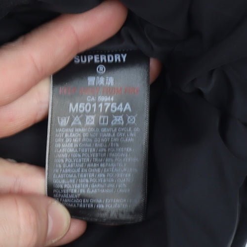 Superdry Men's Black City Parka Jacket Size S Hooded Waterproof