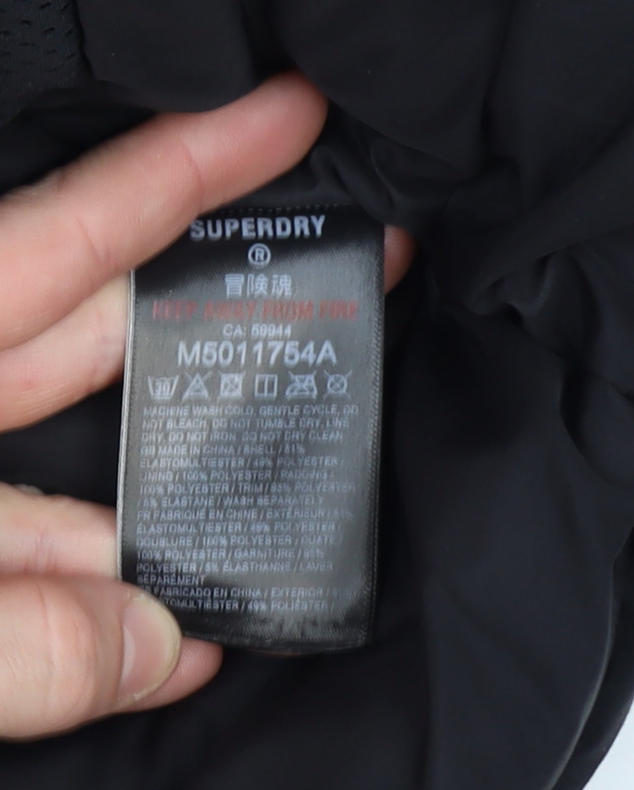 Superdry Men's Black City Parka Jacket Size S Hooded Waterproof
