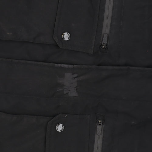 Superdry Men's Black City Parka Jacket Size S Hooded Waterproof