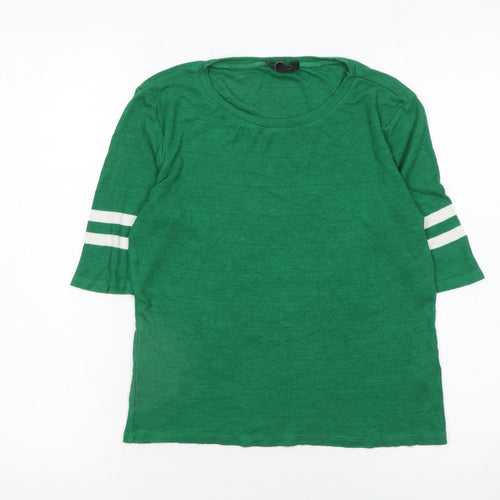 New Look Womens Green Basic Stretch Crew Neck T-Shirt UK 12
