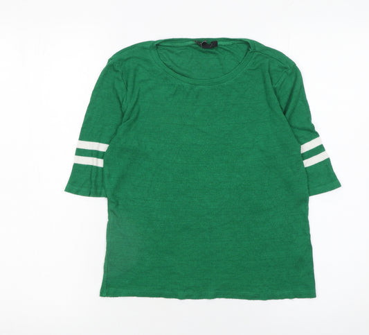 New Look Womens Green Basic Stretch Crew Neck T-Shirt UK 12