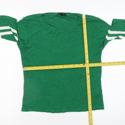 New Look Womens Green Basic Stretch Crew Neck T-Shirt UK 12